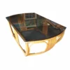Table basse verre et bambou